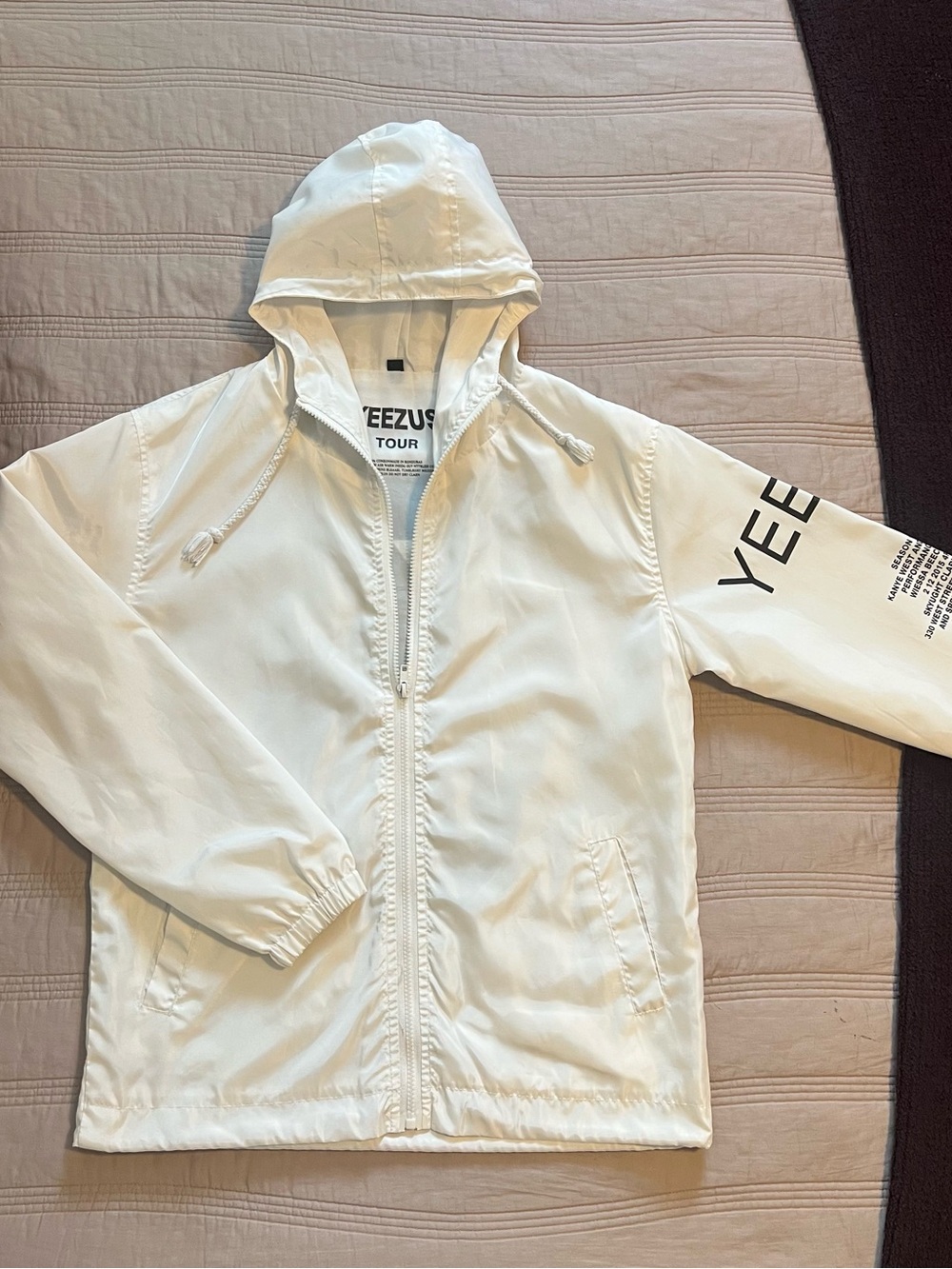 Yeezus Tour Season 1 White Windbreaker Jacket Graphic Print 3 Streetwear